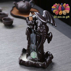 Awakening Dragon LED Ceramic Waterfall Smoke Incense Burner
