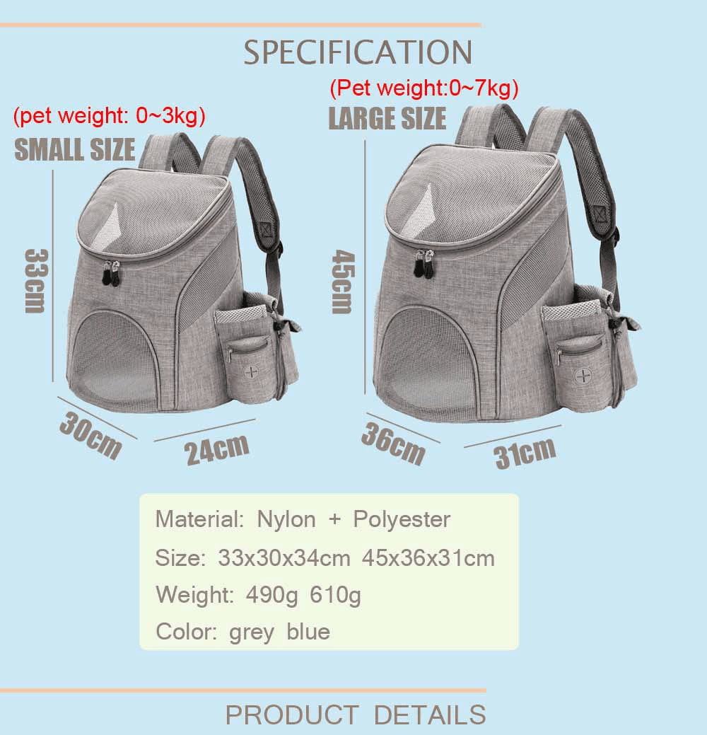 Portable Mesh Dog Bag Backpack