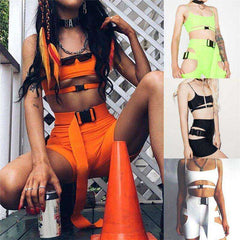 Sexy Hip Hop Sexy Gothic Crop Top And Short Casual Clothing Street Wear