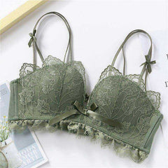 Sexy Lace Bralette Push Up Bras Wireless Soft Black Butterfly Bra