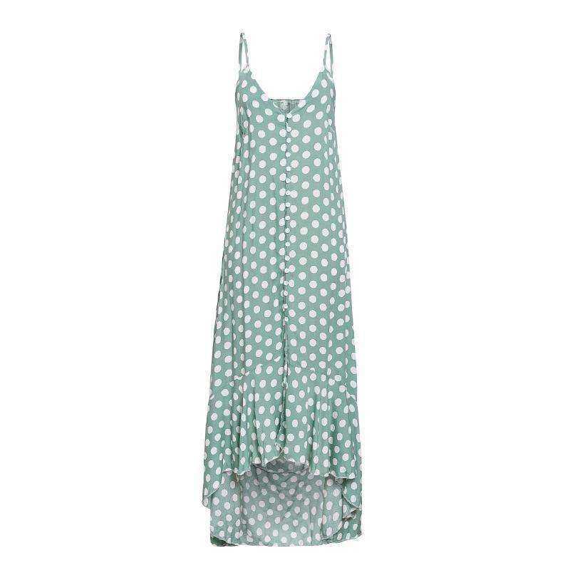 Elegant Polka Dot Boho Midi Summer Dress