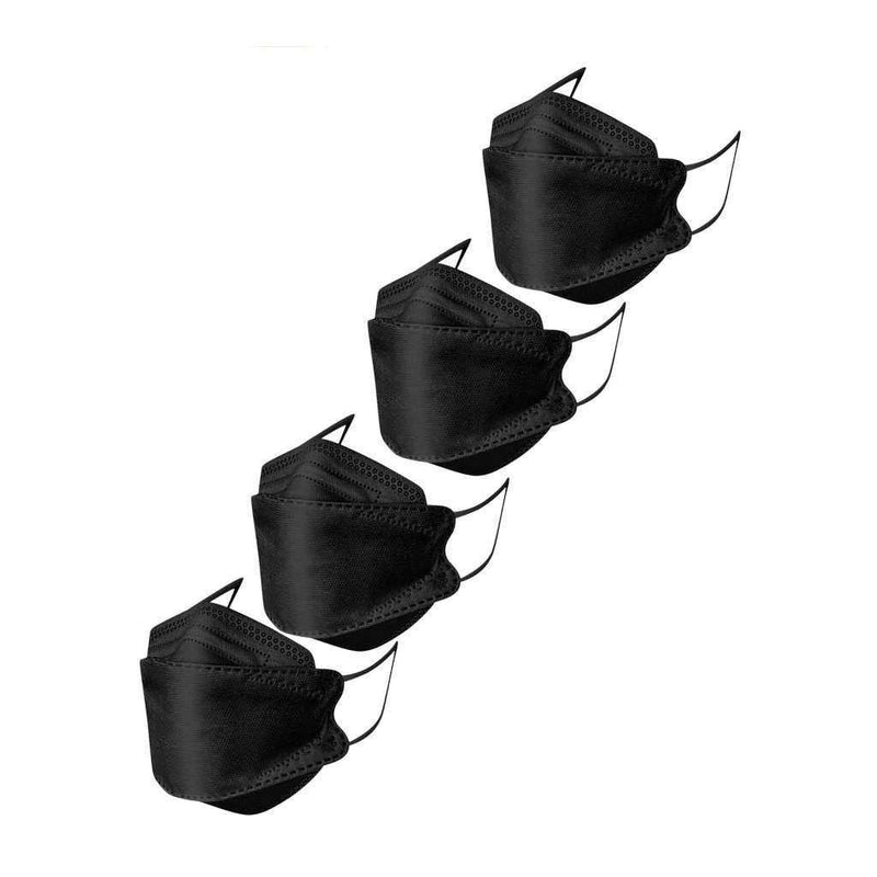 4pcs Adult Black & White Mouth Mask Fabric Reusable Face Mask