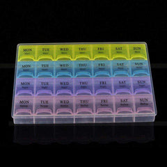 1PCS 4 Row 7 Days 28 Squares Tablet Pill Box