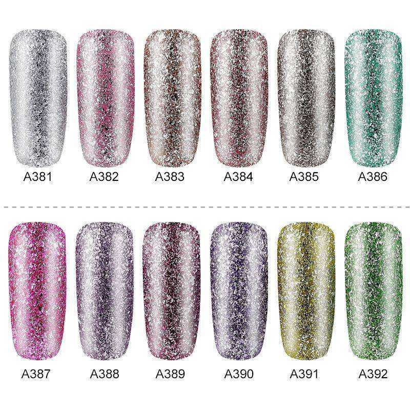 Hybrid Varnishes Gel Nail Polish Set Glitter Platinum Nails Art