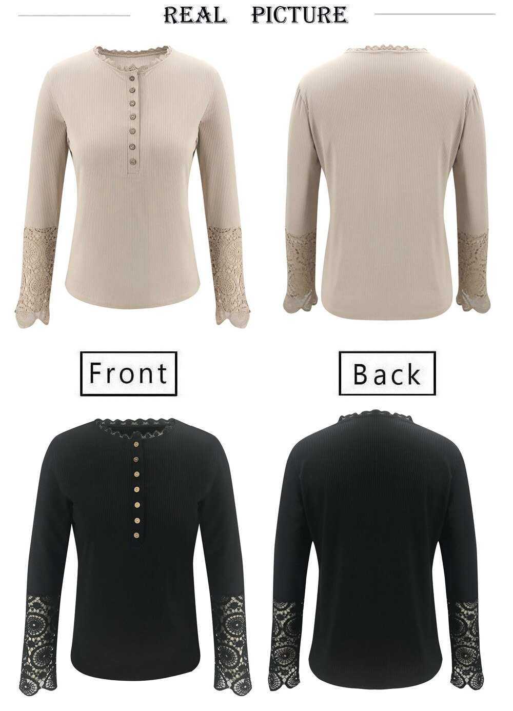 Lace Stitching Knitted Top
