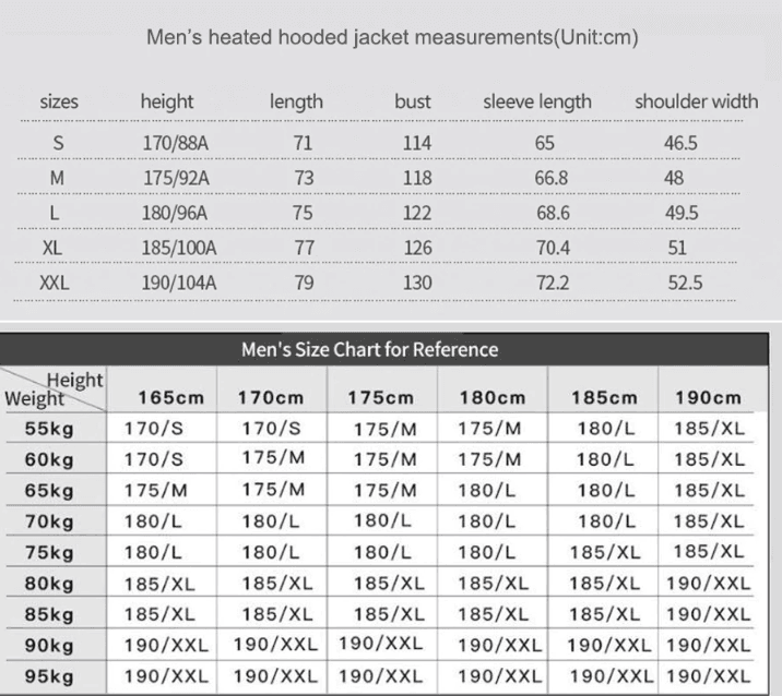 New Winter Outdoor USB Infrared Heating Hooded Jacket For Men