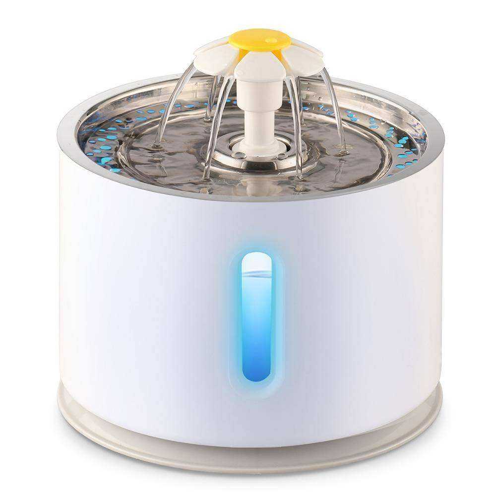 2.4L Automatic Water Fountain LED Electric Mute Drinking Pet Bowl Dispenser