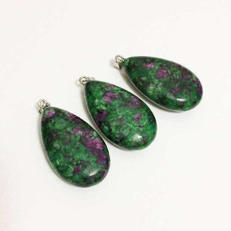 Large Size Green Stone Natural Rubies Zoisite Quartz Pendant