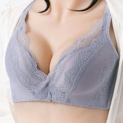 Sexy High Shoulder Strap Exquisite Lace Noodle Push-Up Four Buckle Bra