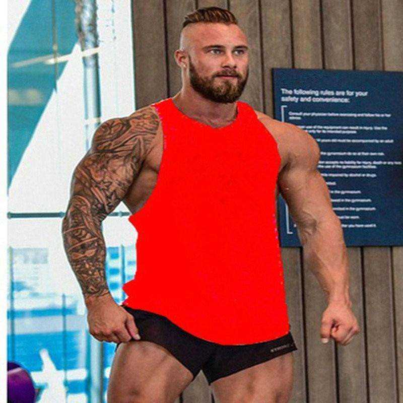 Men Undershirt Skull Bodybuilding Fitness Stringer Tank Tops