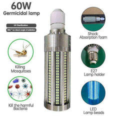 60W UV Germicidal Lamp E27 uv sterilizer Bulb with Remote Control uvc lamp sterilizer AC85-265V led ultraviolet Lights