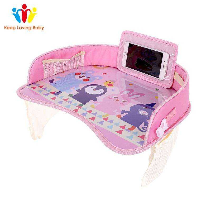 Portable Tray Plates Waterproof Dining Drink Car Table For Kids