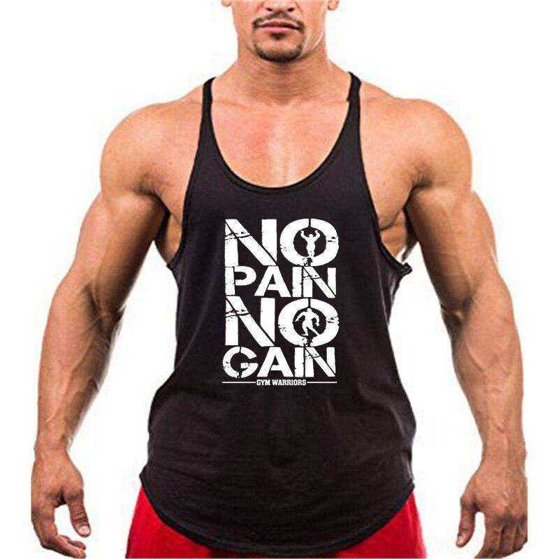 NO PAIN NO GAIN Aesthetic Tank Top Fitness Apparel Men