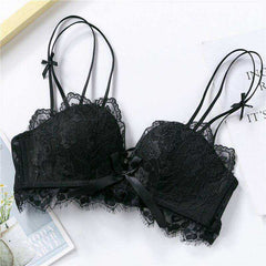 Sexy Lace Bralette Push Up Bras Wireless Soft Black Butterfly Bra