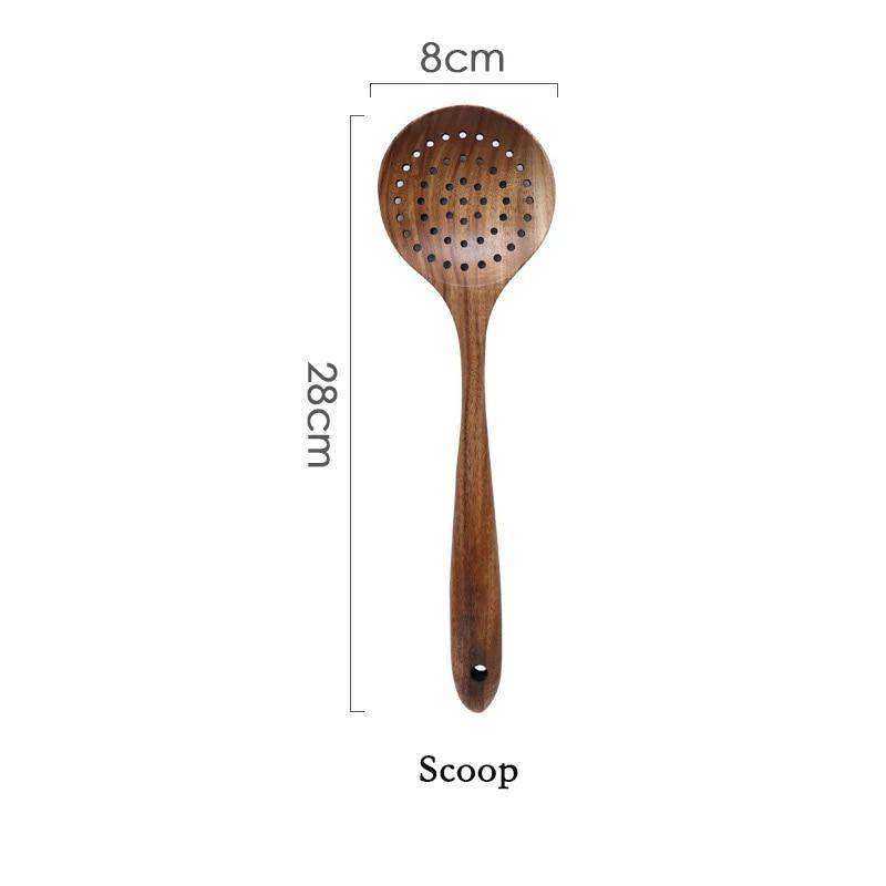 Teak Natural Wood Tableware Kitchen Tool Set