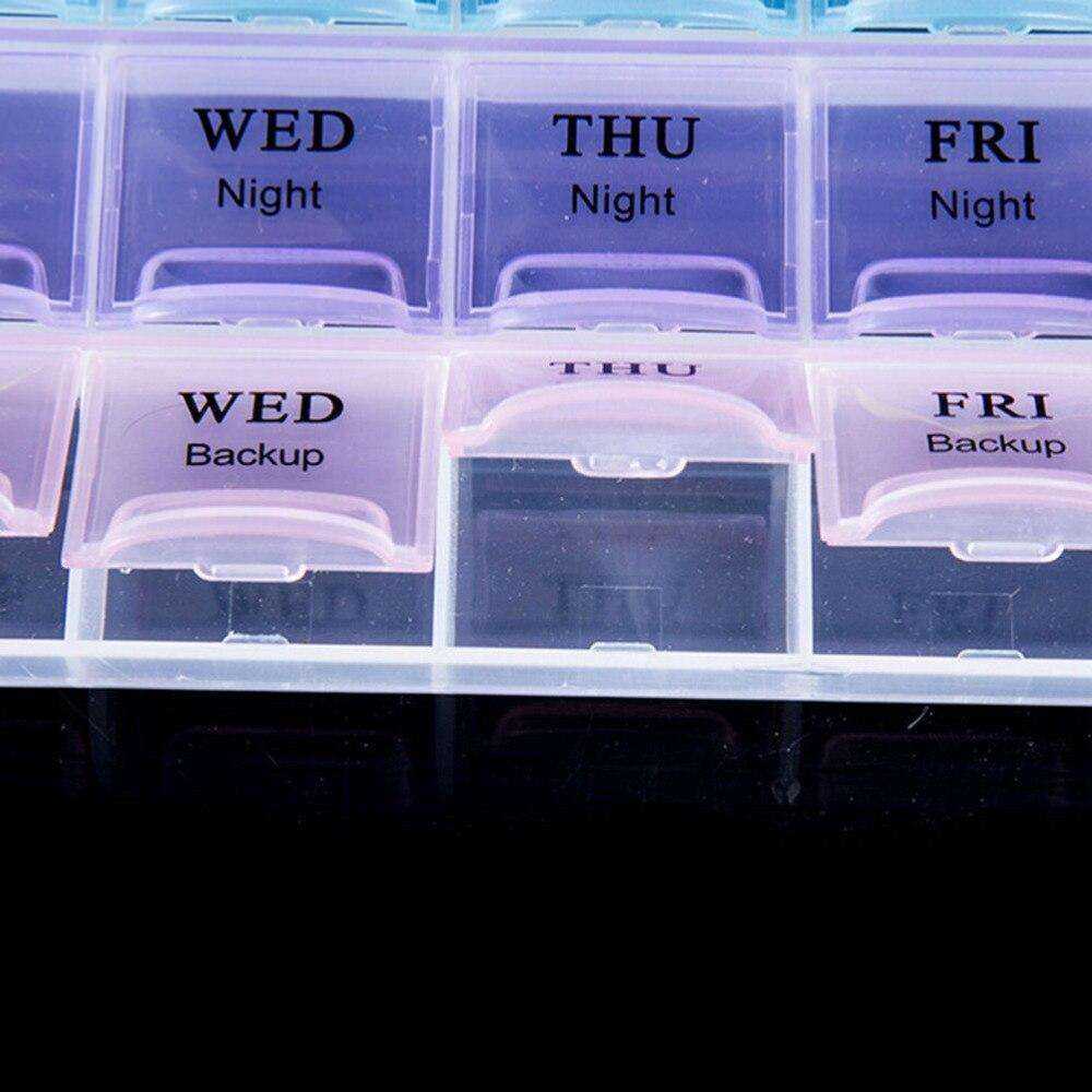 1PCS 4 Row 7 Days 28 Squares Tablet Pill Box