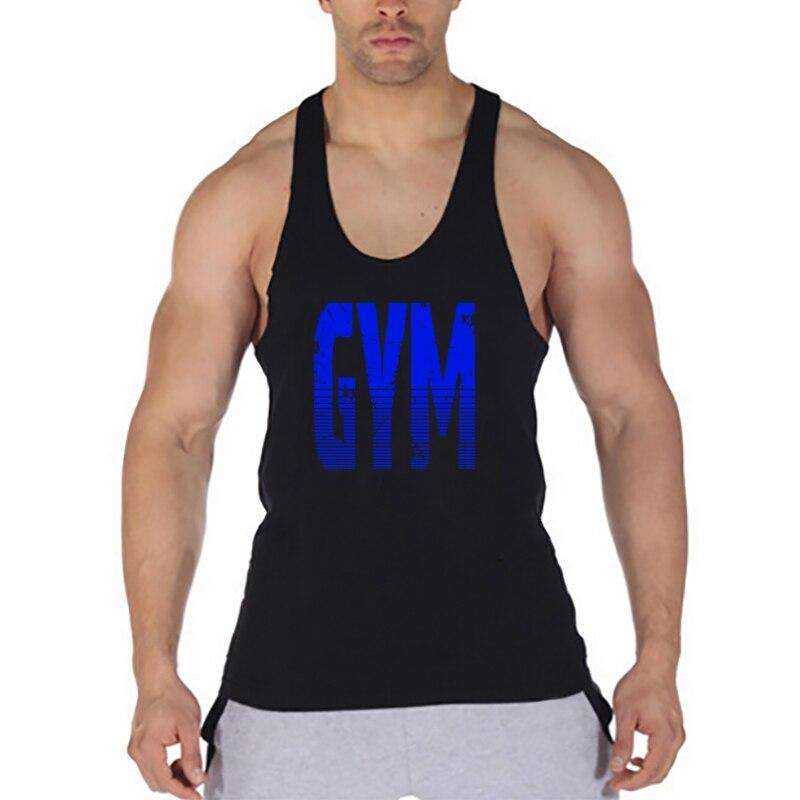 Men's Y Back Brand Bodybuilding and Fitness Clothing Cotton sleeveless shirts