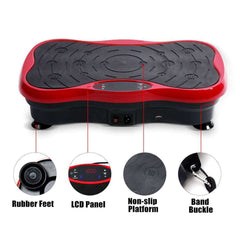 200KG/441LBS Exercise Fitness Vibration Machine Trainer Plate Platform with Resistance Bands 220V