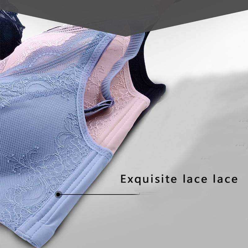 Sexy High Shoulder Strap Exquisite Lace Noodle Push-Up Four Buckle Bra