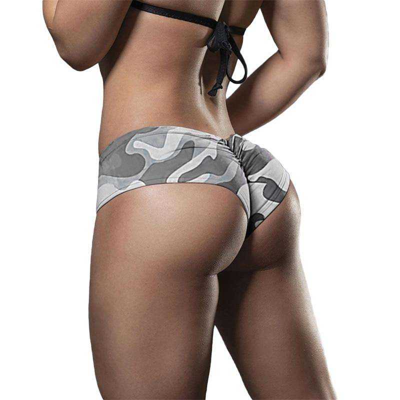 Women Elastic Breathable Sexy Skinny Wear Camouflage Push Up Gym Fitness Yoga Shorts Pants
