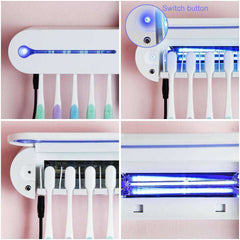 Automatic UV Light Toothbrush Sterilizer and Toothpaste Dispenser