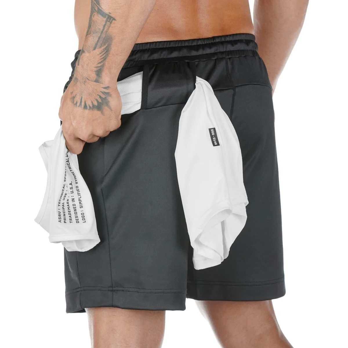 Mens Gyms Fitness Loose Breathable Quick-dry Cool Short