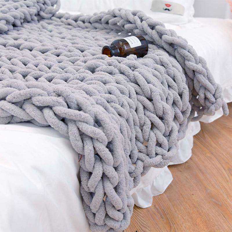 Super Soft Chunky Handmade Knitted Blanket