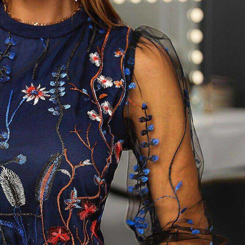 Women Embroidered Floral Long Sleeve Blouse