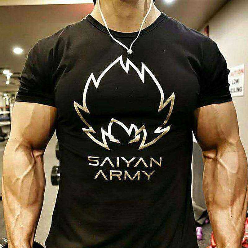 Sports Fitness Fashion Letter Printing Men's Short Sleeve T-shirt