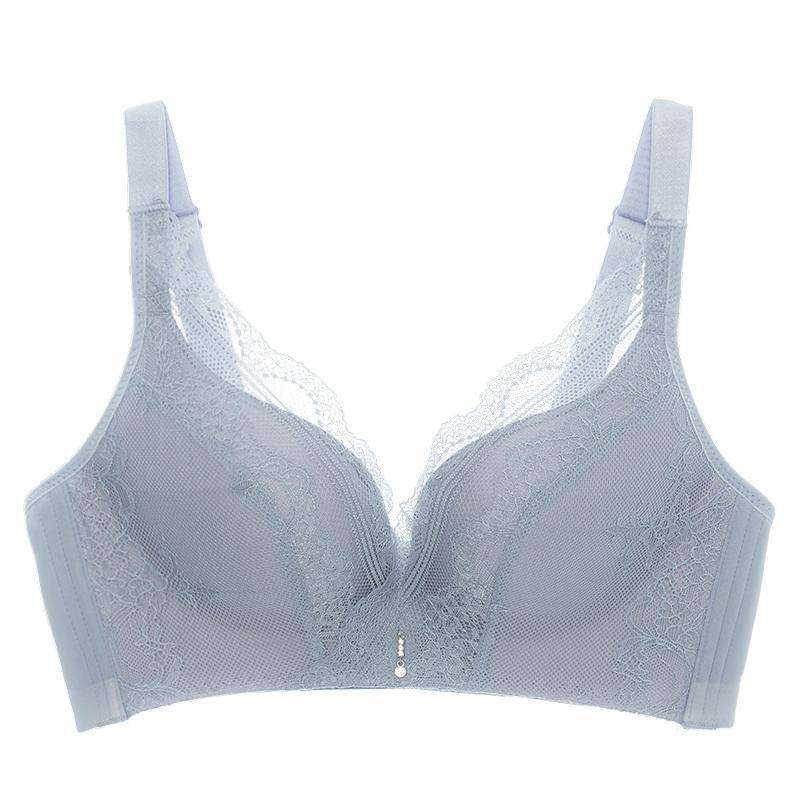 Sexy High Shoulder Strap Exquisite Lace Noodle Push-Up Four Buckle Bra