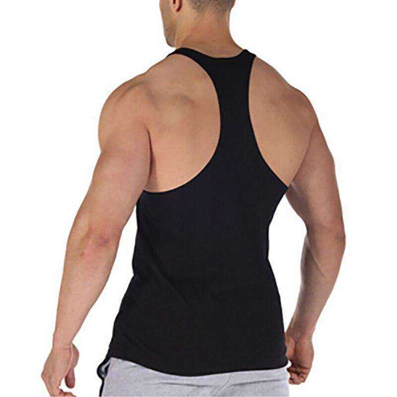 Men's Y Back Brand Bodybuilding and Fitness Clothing Cotton sleeveless shirts
