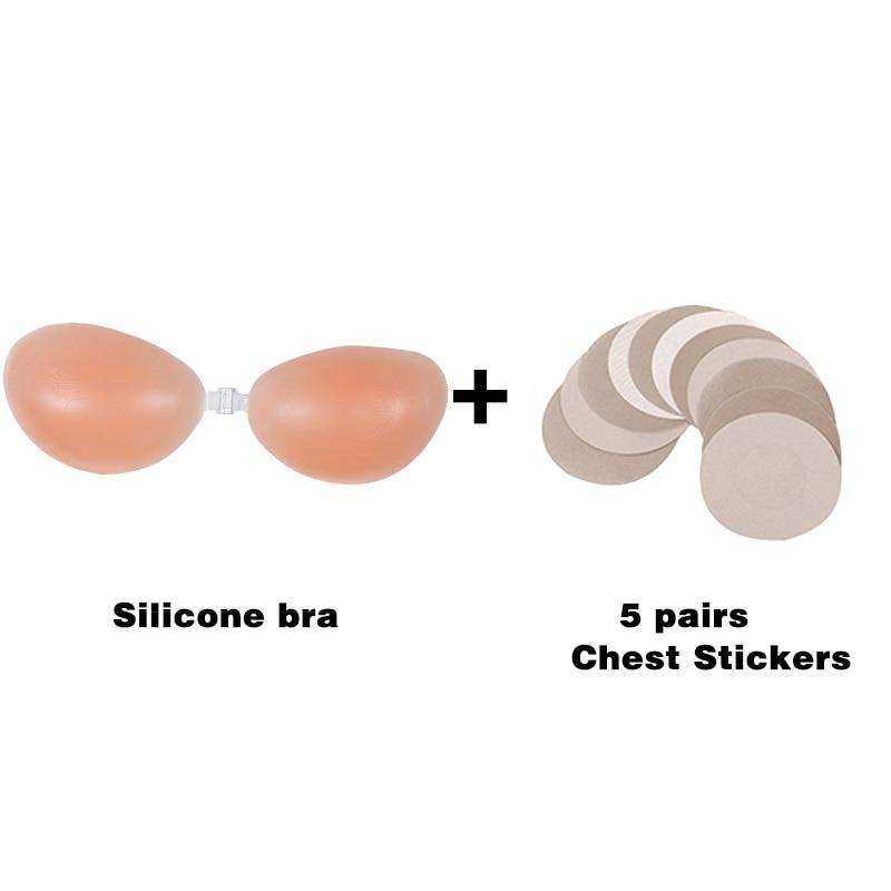 Silicone Invisible Push Up Sexy Strapless Stealth Adhesive Backless Breast Enhancer Bra