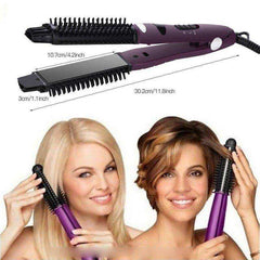 Spiral Hair Straightener And Curler Brush Iron Adjustable Temp Hair Styler