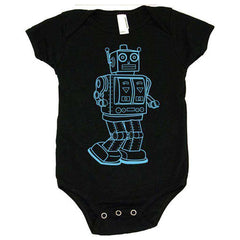 Vintage Robot Printed Baby Boy Girl Jumpsuit