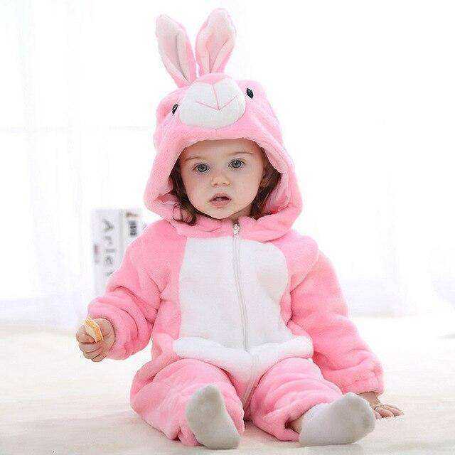 Animal Style Baby Onesie Hooded Cartoon Romper