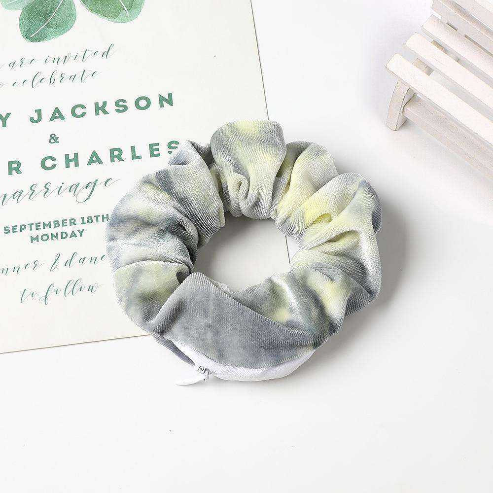 New Velvet Tencel Zipper Pocket Hairband Elastic  Accessories