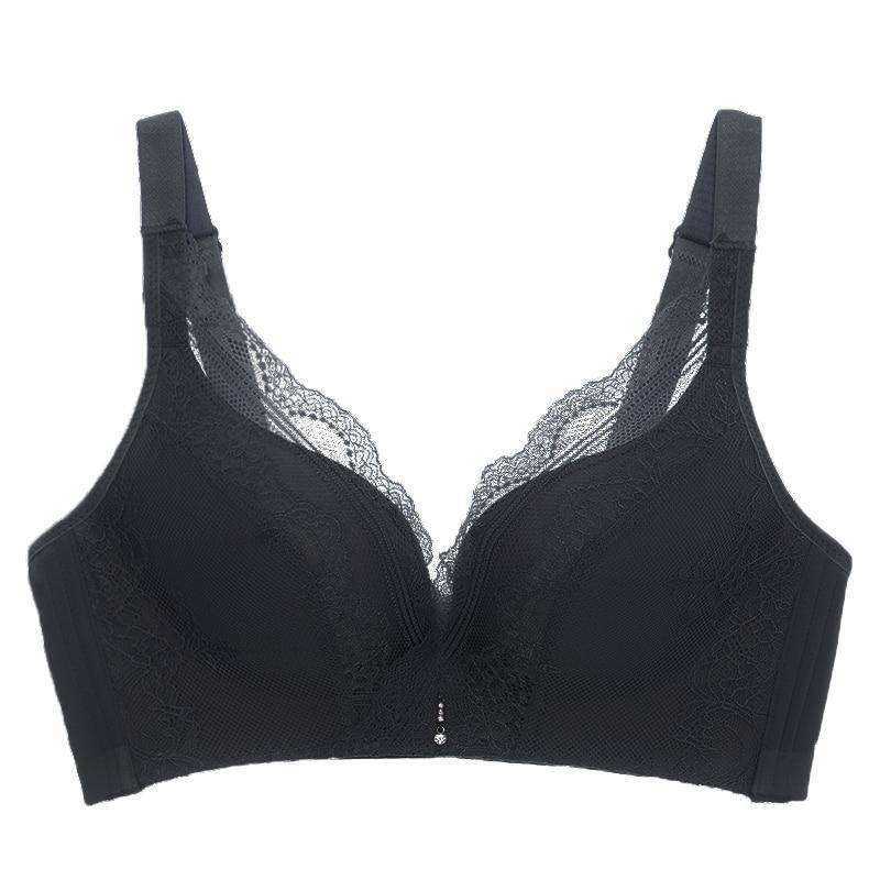 Sexy High Shoulder Strap Exquisite Lace Noodle Push-Up Four Buckle Bra