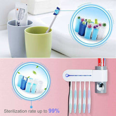 Automatic UV Light Toothbrush Sterilizer and Toothpaste Dispenser