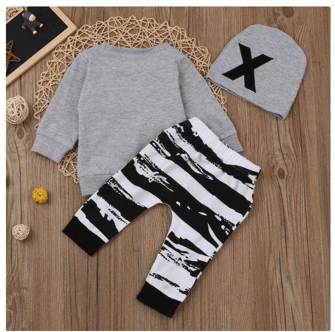 Adore Me Don't Bore Me 3pcs Baby Toddler Outfit Hat