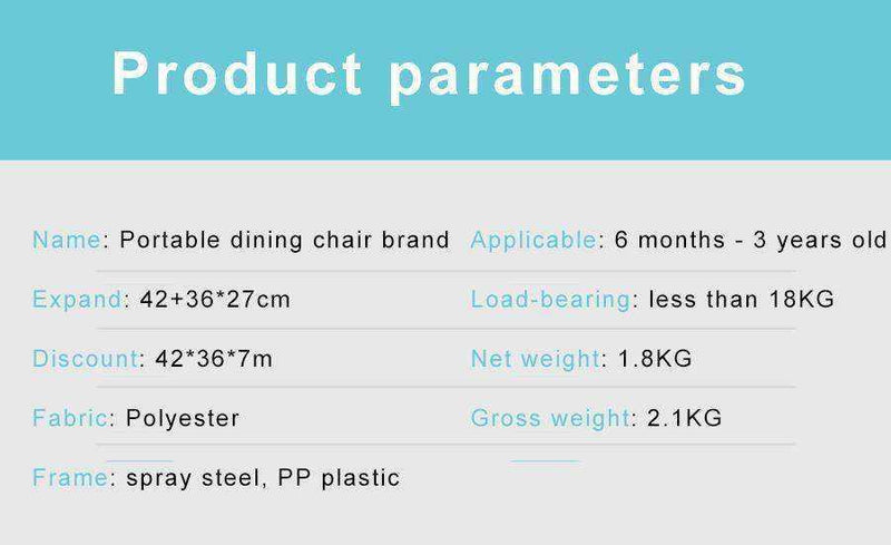 Portable Baby Dinning Foldable Safety Hook-on Chair Harness