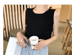 Women Skinny Tees O-Neck Casual Sleeveless