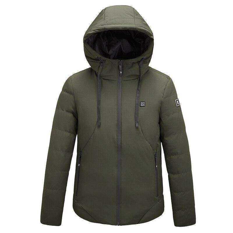 Unisex Winter Outdoor USB Infrared Heating Hooded Jacket
