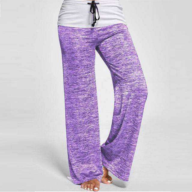 Elastic Wide Leg Lace Up Fitness Loose Yoga Pants