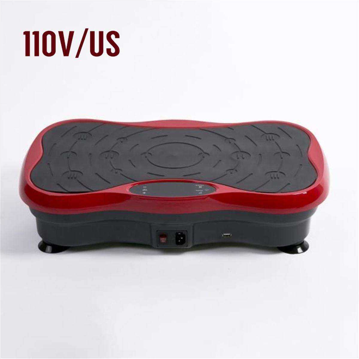200KG/441LBS Exercise Fitness Vibration Machine Trainer Plate Platform with Resistance Bands 220V