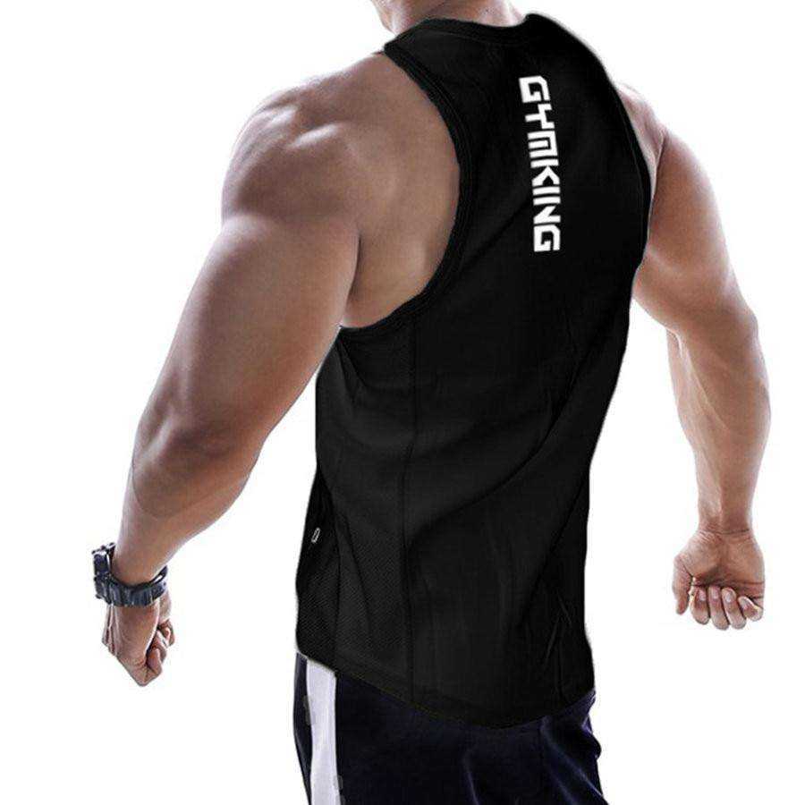 Summer Men Cotton Casual Printed Bodybuilding  Gym Fitness Workout Sleeveless Shirt