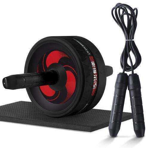 2 in 1 Ab Roller&Jump Rope No Noise for Arm Waist Leg Exercise Gym Fitness Equipment