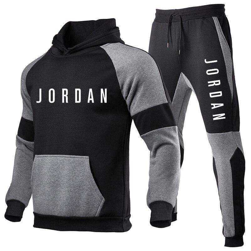 High Quality Tracksuit Men Hooded Sweatshirt+Pants Pullover Sets