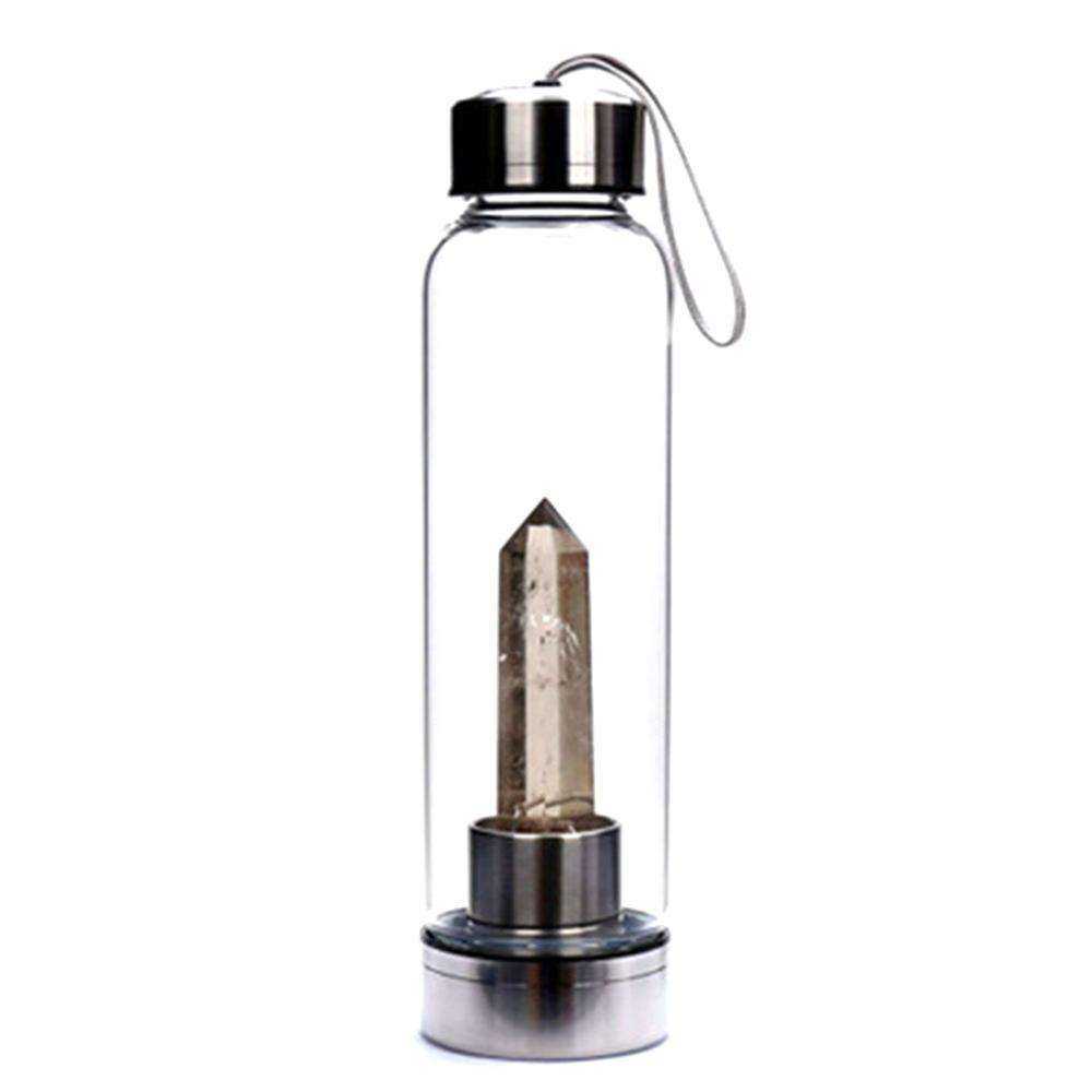 Direct Drinking Natural Glass 500ML Crystal Healing Bottle