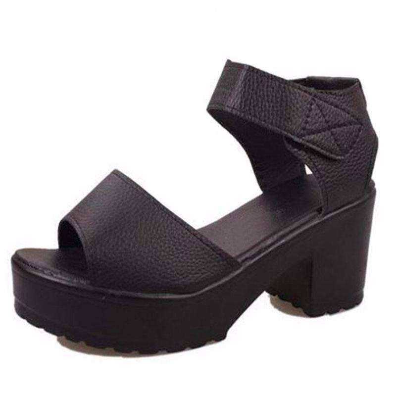 New Women's Open Toe Essential Sandals Thick Heel Platform