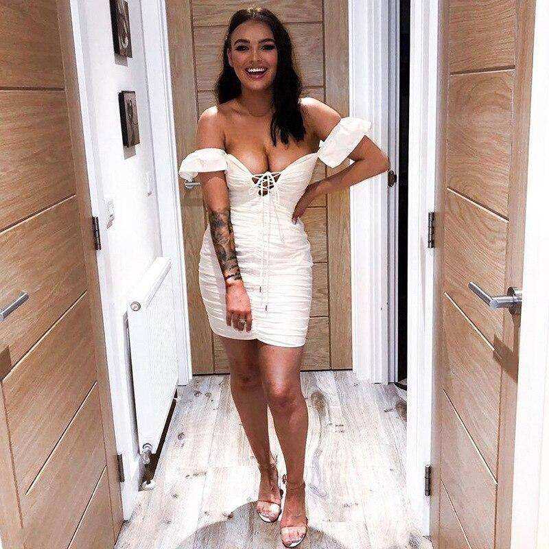 Hot Short Butterfly Pleated Sexy Women Backless Casual Ladies Dress